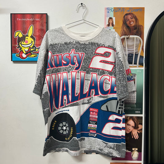 CHASE AUTHENTICS VTG RUSTY WALLACE ALL OVER T-SHIRT