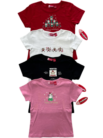 OUTLOOKS Y2K CHRISTMAS BABY TEE'S NWT