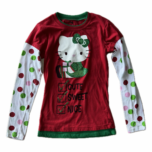 HELLO KITTY GIRLS CHRISTMAS LONG SLEEVE SHIRT