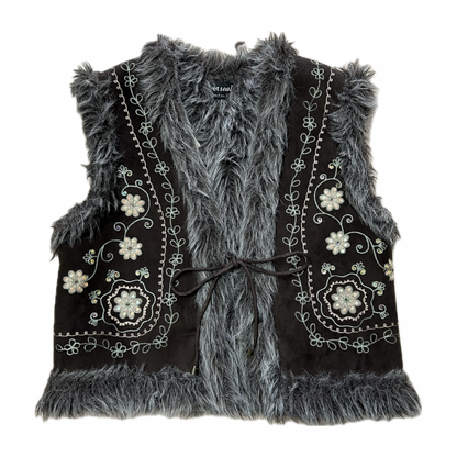 WET SEAL Y2K FUR VEST NWT